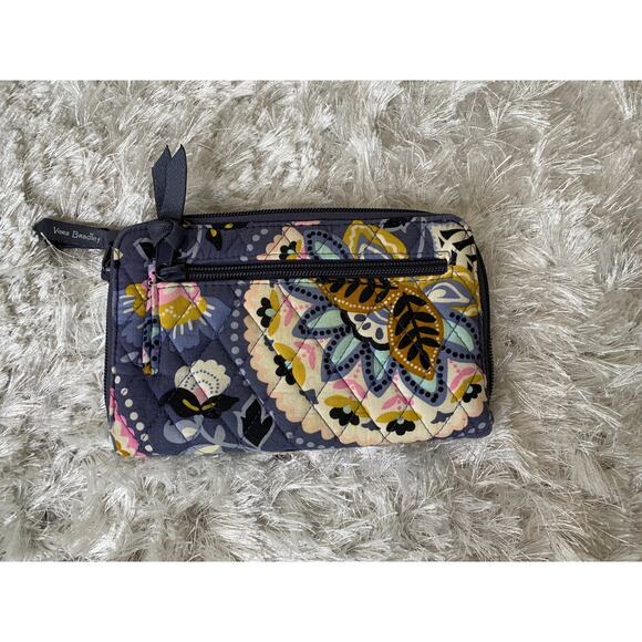 Vera Bradley Charmont Meadow Wallet Turn Lock Zip Around - Picture 1 of 8